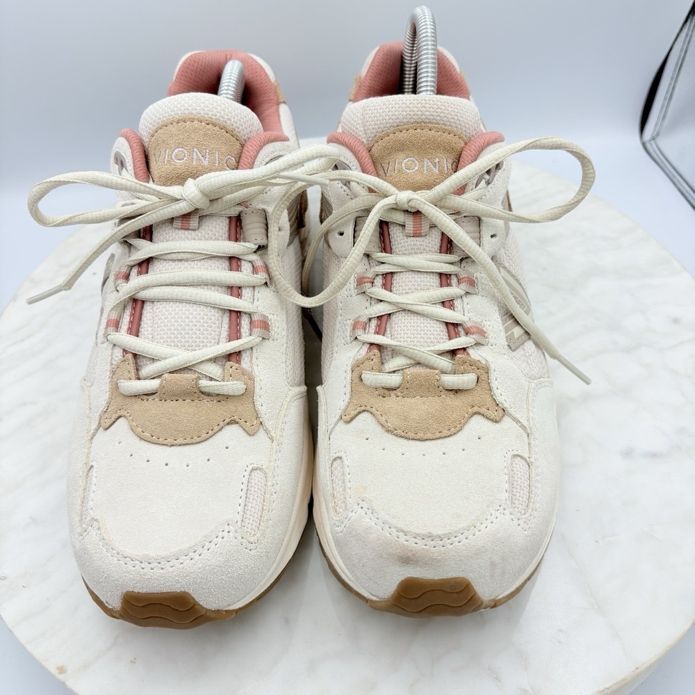 Womens Vionic 23Walk 2.0 Cream/sand Suede Walking Shoes Sneakers Size 12 Support - Picture 4 of 11